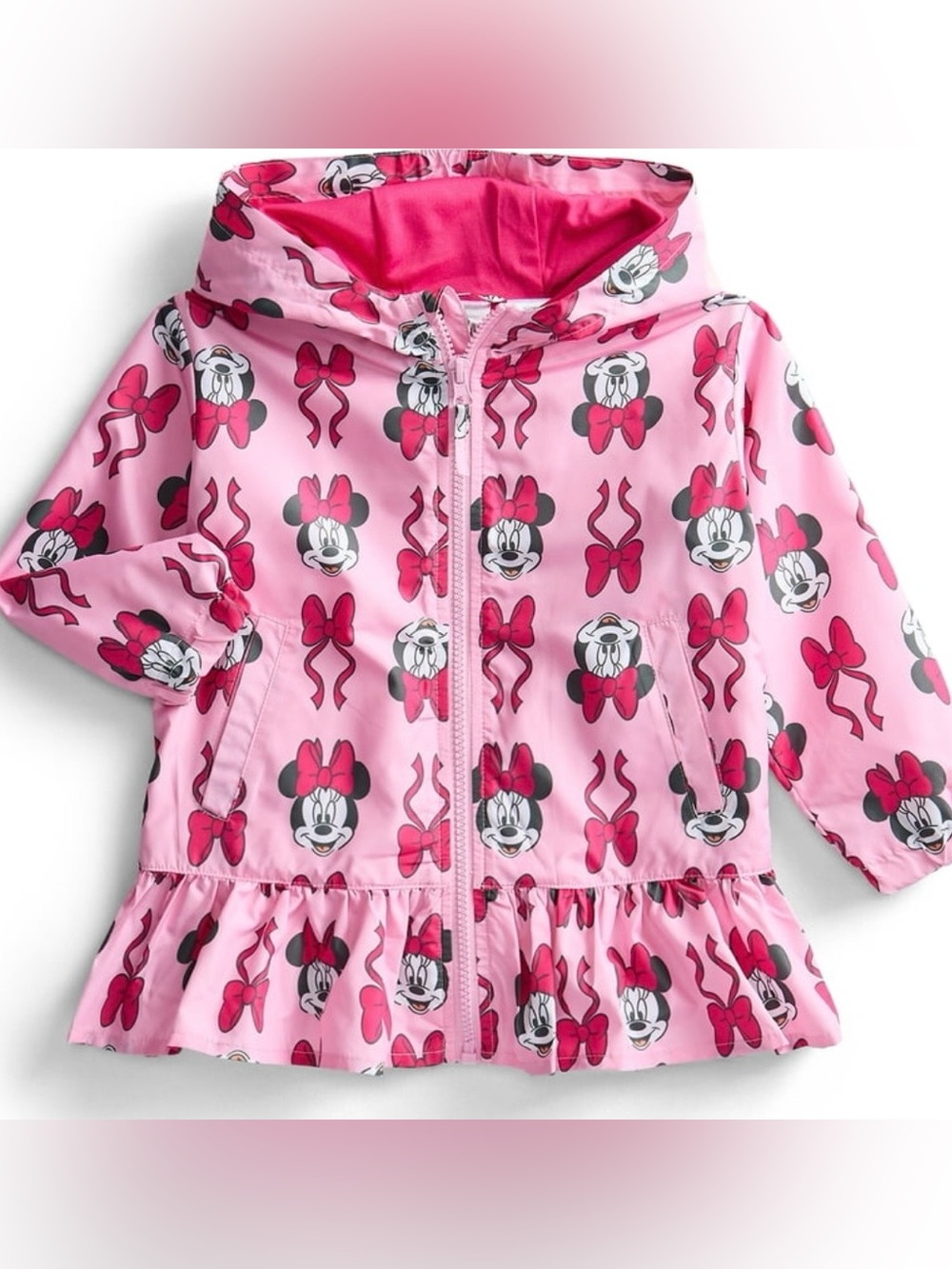 BRAND NEW Pink Minnie Mouse Hooded Peplum Jacket Size 18 Months